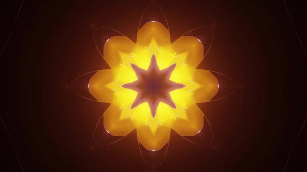 Geometrik Şekillerin Sarı Işıkların Soyut Fütüristik Bilim Kurgu Arkaplanının Boyutlu — Stok fotoğraf