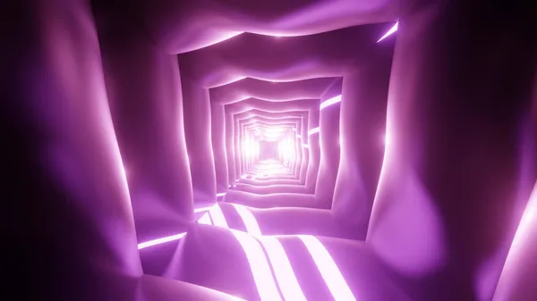 Rendering Cool Futuristic Kaleidoscope Patterns Vibrant Purple Pink Colors — Stock Photo, Image