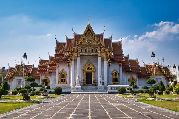 Vista Del Templo Mármol Bangkok Tailandia — Foto de Stock