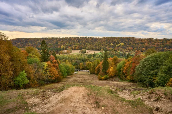 Long Exposure Shot Fall Landscapes Sigulda Latvia — Stockfoto