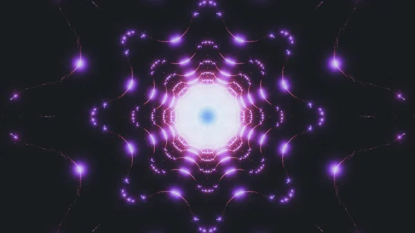 Eine Wiedergabe Cooler Futuristischer Kaleidoskopmuster Leuchtenden Violetten Und Schwarzen Farben — Stockfoto