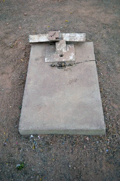Headstone Crosses Cemetery Arizona — Stock Photo, Image