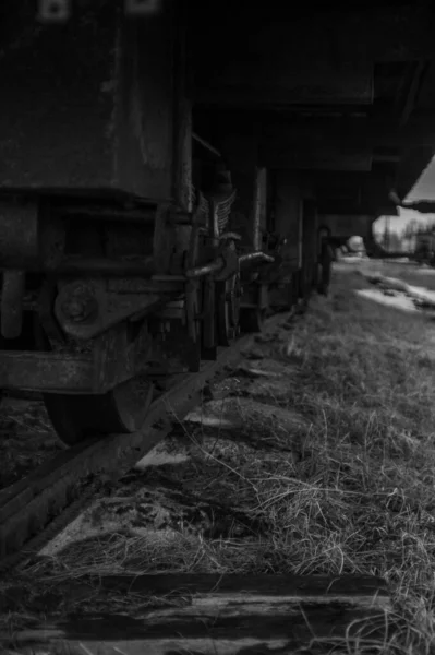 Сірий Крупним Планом Знімок Поїзда — стокове фото