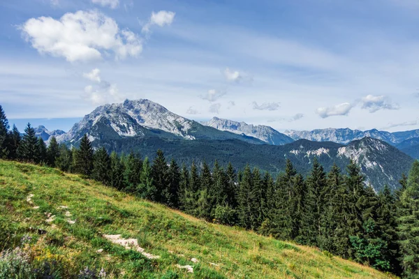 Gunung Watzmann Pegunungan Alpen Bavaria Desa Berchtesgaden Jerman — Stok Foto