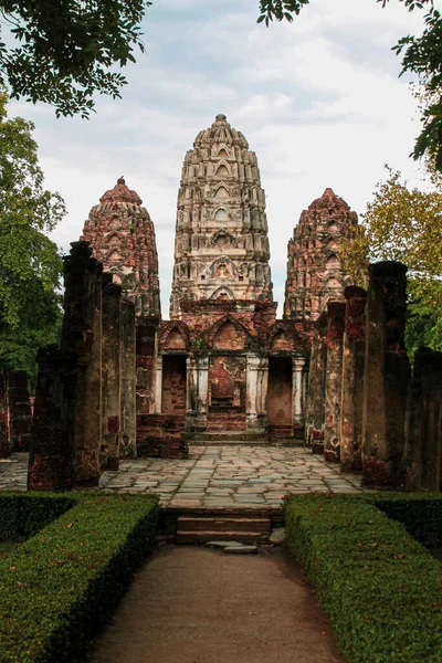 Krásný Výhled Sukhothai Historický Park Mueang Thajsku — Stock fotografie