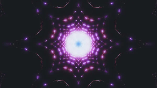 Rendering Cool Futuristic Kaleidoscope Patterns Vibrant Purple Black Colors — Stock Photo, Image