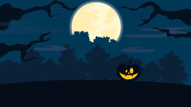 Halloween Hintergrund Mit Kürbissen Und Fledermäusen — Stockvideo