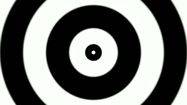 Siyah Beyaz Eşmerkezli Çizgilerin Arkaplanı — Stok video