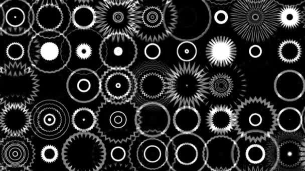 Bezproblémový Vzor Abstraktních Geometrických Tvarů Černobílých Barvách — Stock video