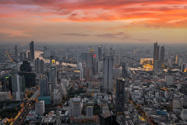 Die Skyline Von Bangkok Bei Sonnenuntergang Thailand — Stockfoto