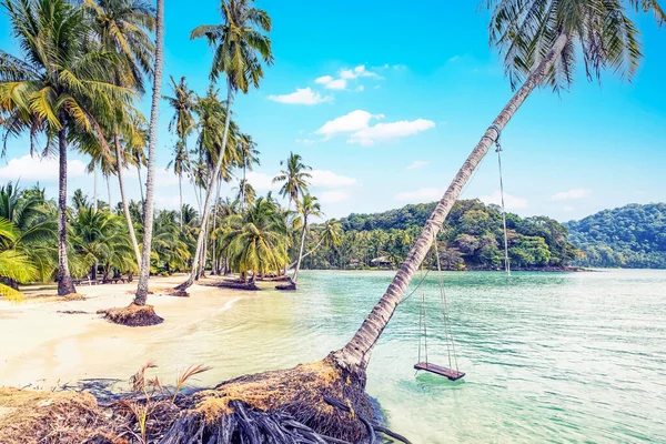 Piękna Plaża Palmami Zatoka Khlong Hin Koh Kood Tajlandia — Zdjęcie stockowe
