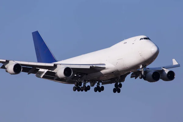 Aerotranscargo Boeing 747 400 Cargo Airplane Landing Graz Austria — Stock Photo, Image