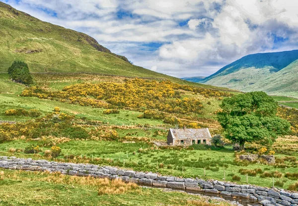 Beautiful Landscape Lonely Rural House Connemara Loop Ireland — Stock Photo, Image