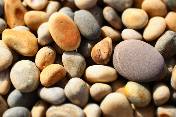 Closeup Shot Rounded Pebbles Beach — 스톡 사진