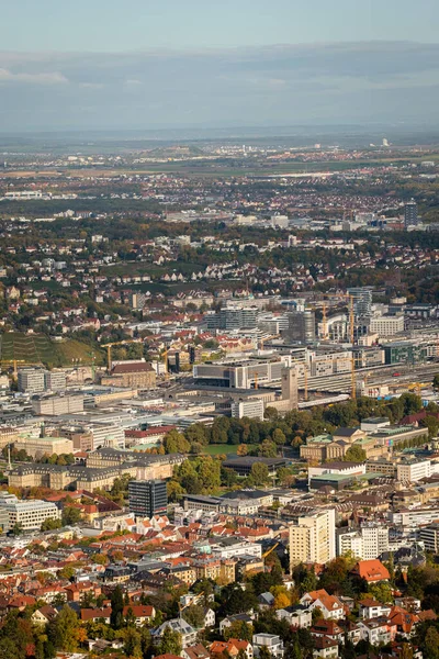 德国美丽城市斯图加特的空中景观 — 图库照片
