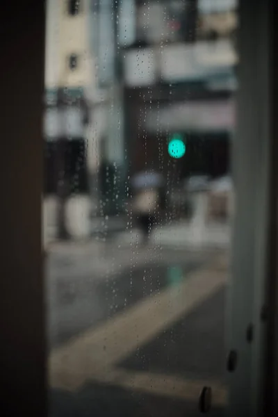 Vertical Shot Window Rainy Droplets — Stock Photo, Image