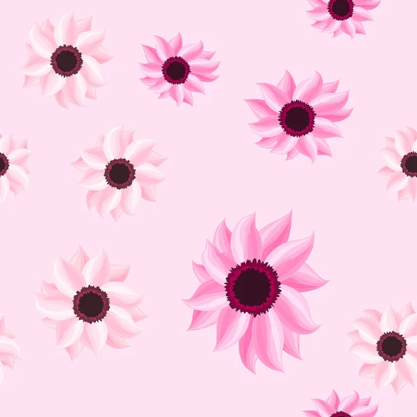 Seamless Floral Patterned Background Large Pink Flowers — Stock Photo, Image