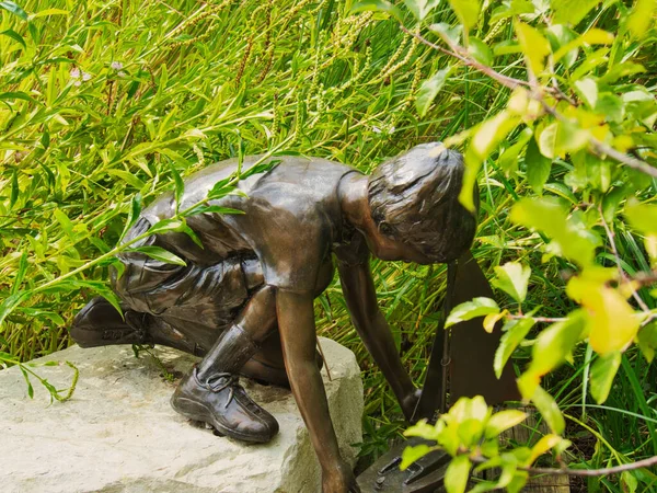 Bucyrus United States Oct 2021 Bronze Sculpture Overland Park Arboretum — Stock Photo, Image