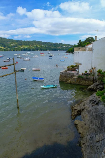 Una Hermosa Vista Los Barcos Mar Galicia España Pontedeume —  Fotos de Stock