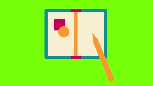 Illustration Notebook Icon Sign — Stockvideo