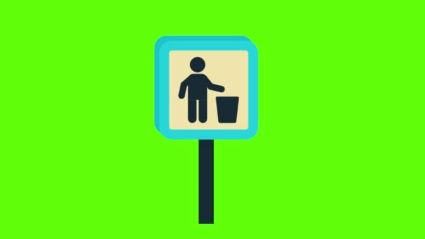 Green Parking Sign Blue Background — Stockvideo