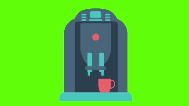 Икона Чашки Кофе Плоская Иллюстрация Значков Чайных Напитков Веб Дизайна — стоковое видео