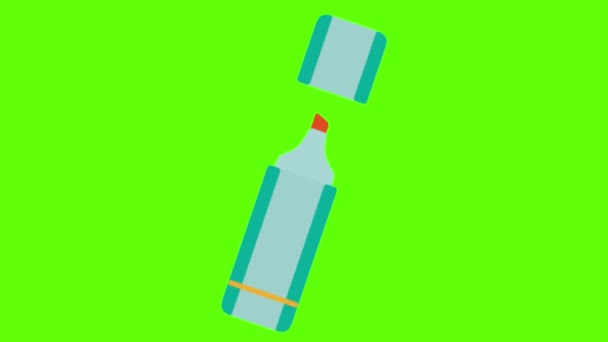 Alcohol Marker Groen Scherm Animatie Voor Vfx — Stockvideo