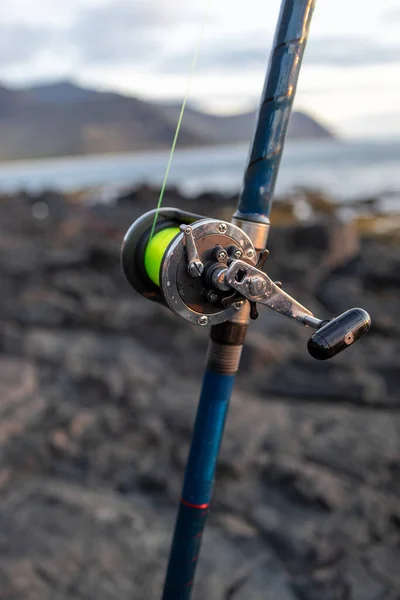 Colpo Verticale Esca Pesca Una Spiaggia Oahu Hawaii — Foto Stock