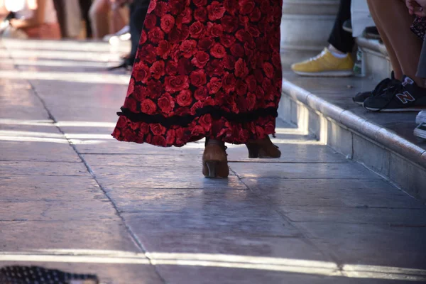 Une Femme Pieds Dansant Danses Espagnoles — Photo