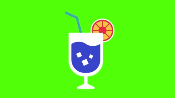 Πράσινο Cocktail Οθόνη Animation Για Vfx — Αρχείο Βίντεο