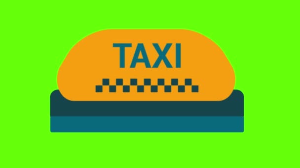 Señal Taxi Animación Pantalla Verde Para Vfx — Vídeo de stock
