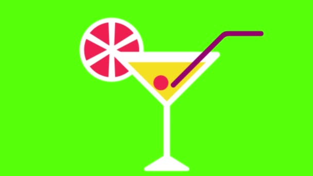 Icono Cóctel Ilustración Plana Los Iconos Martini Para Diseño Web — Vídeos de Stock