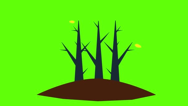 Illustration Ett Träd Med Grön Bakgrund — Stockvideo