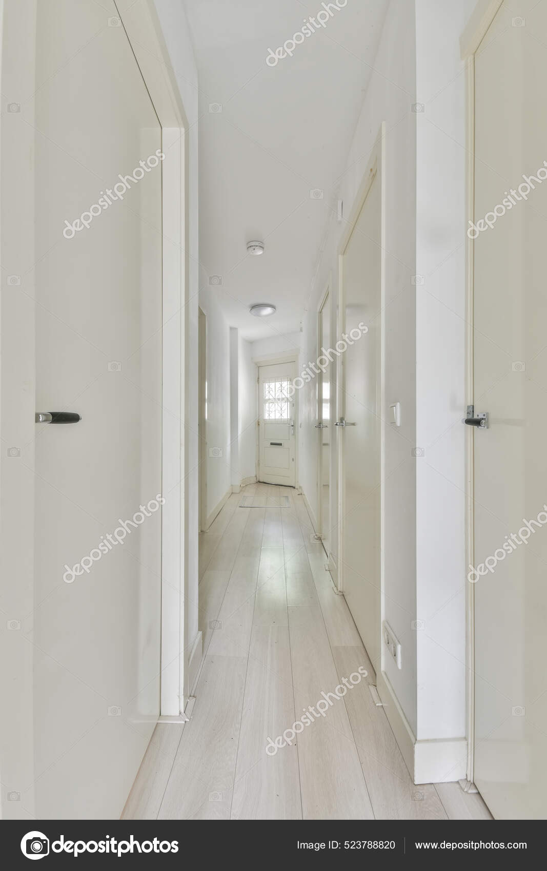 Beautiful Image Multiple Room Doors Aisle White Interior Design House