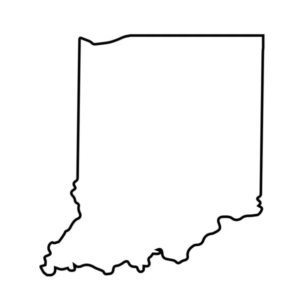 Carte Contour État Indiana Sur Fond Blanc — Photo