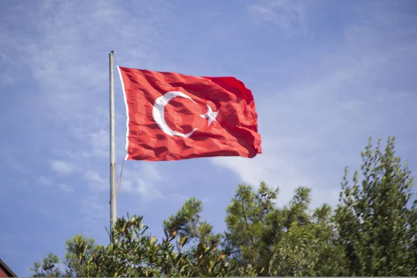 Vista Bandera Turquía — Foto de Stock