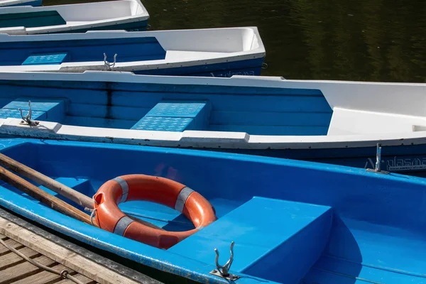 Boats Docked Pontoon — стоковое фото
