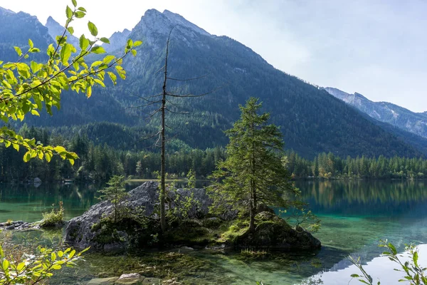 Snímek Přírodní Krajiny Hintersee Bavorsku Německo — Stock fotografie