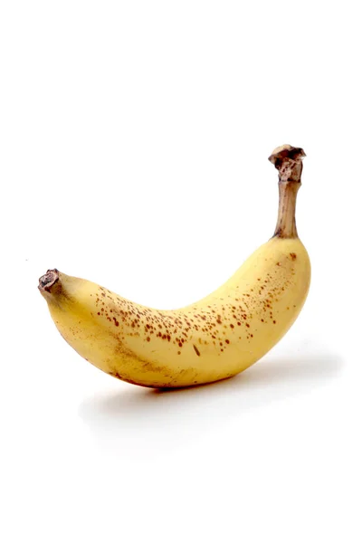 一只白色背景的香蕉的特写 — 图库照片
