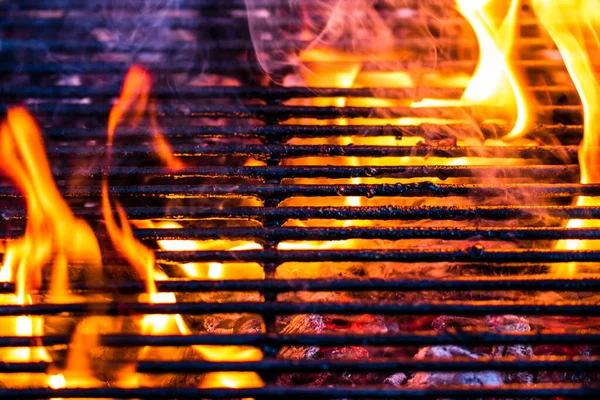 Barbecue Grill Pit Glowing Flaming Hot Open Fire Red Flame — Stock Photo, Image