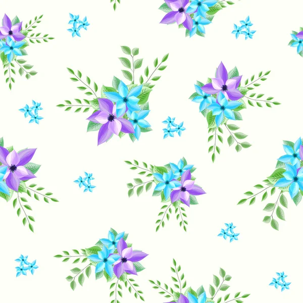 Seamless Floral Patterned Background Delicate Purple Flowers — Fotografia de Stock