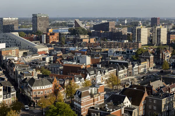 Skyline Paisagem Urbana Com Telhados Centro Cidade Groningen Holanda Visto — Fotografia de Stock