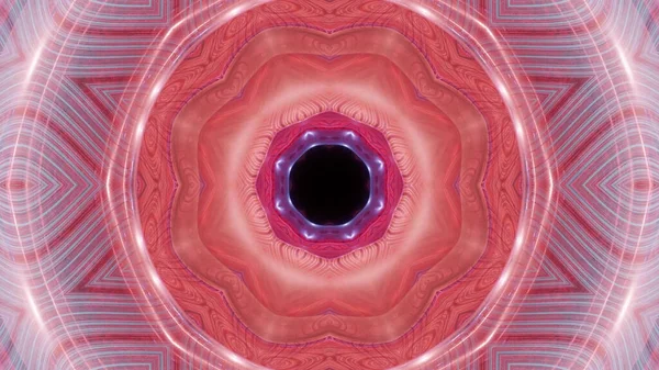 Een Weergave Van Coole Futuristische Caleidoscoop Patronen Levendige Paarse Roze — Stockfoto