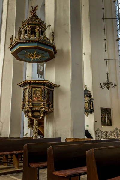 Gdansk Polonia 2021 Interior Basílica Santa María Asunción Santísima Virgen — Foto de Stock