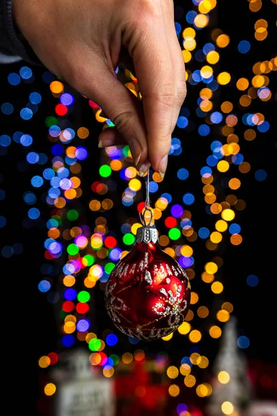 Christmas Decoration Blurred Bokeh Lights Background — Stock Photo, Image