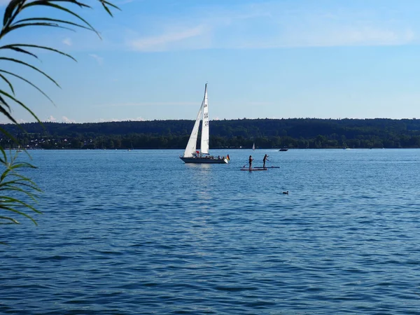 Ueberlingen Jermany Sep 2021 Pemandangan Danau Constance Dengan Perahu Layar — Stok Foto