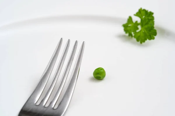 Fork Pea Parsley White Tablet — Stock Fotó