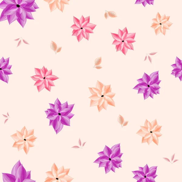 Fondo Estampado Floral Sin Costuras Flores Rosa Púrpura —  Fotos de Stock