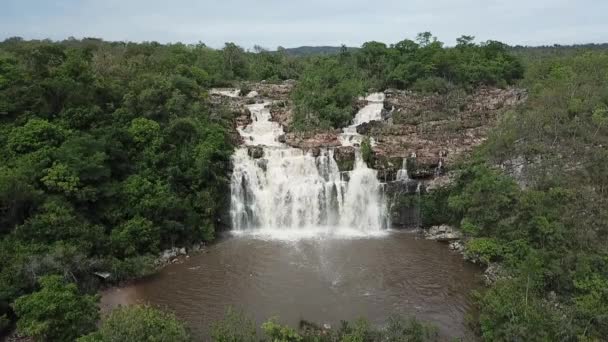 Hermosa Cascada Bosque — Vídeo de stock