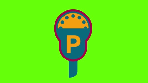 Parking Timer Zielony Ekran Animacja Dla Vfx — Wideo stockowe